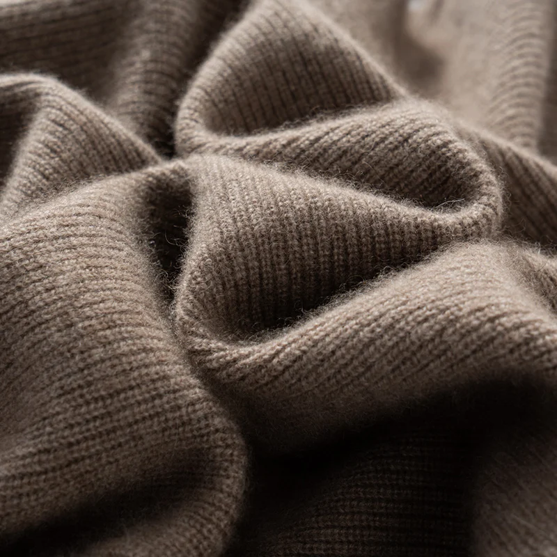 "100% Goat Cashmere Sweater Men's Semi-Turtleneck Pullover - Soft Warm Knit Jumper for Business Casual & Autumn Winter Men's Top