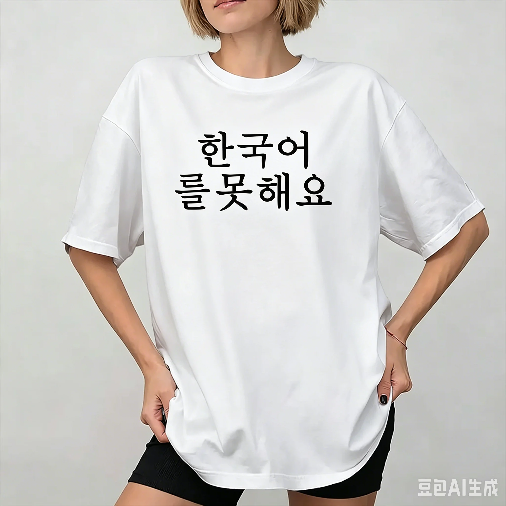Minimalistisches koreanisches Schriftzug-T-Shirt, Unisex, Schwarz, Sommer, Kurzarm, Grafik-T-Shirt, Harajuku Streetwear, lockere Passform, modische Oberteile