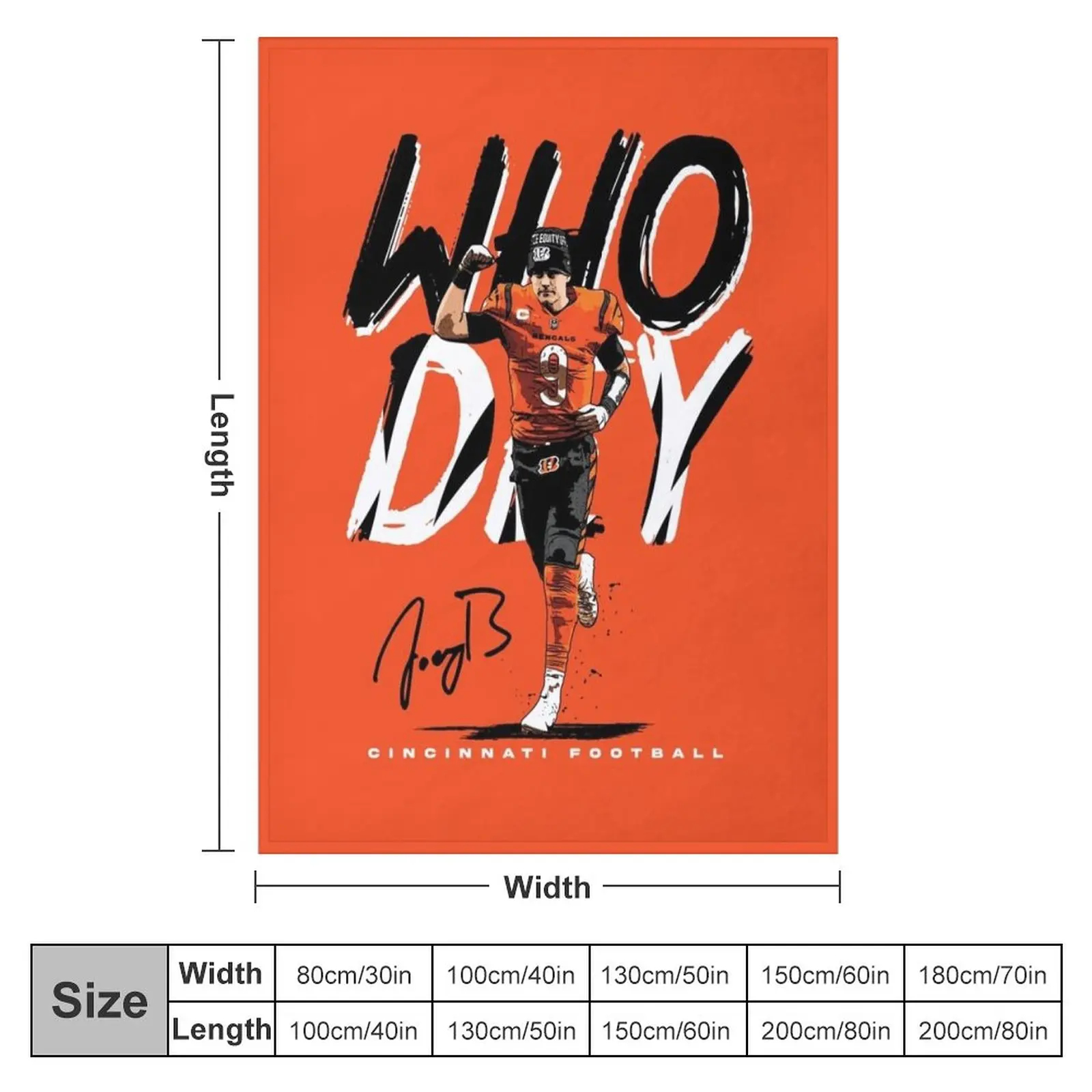 Who Dey Burrow Cincinnati American Football Throw Blanket Thermal Blankets For Travel Beach Blanket