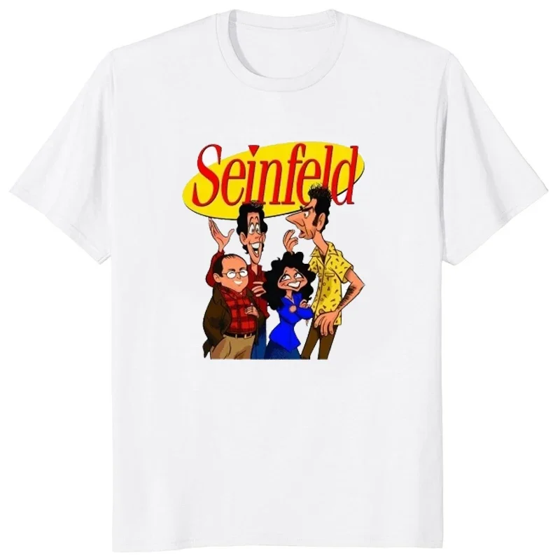 Short-sleev Casual Camisetas javascript: Seinfeld Caricature Tshirt Cartoon Kramer Costanza Elaine Jerry Tees  Women Men Summer