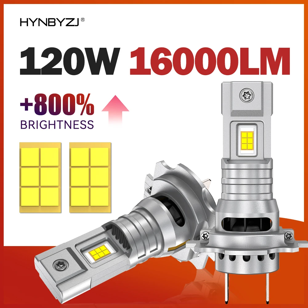 

HYNBYZJ H7 Светодиодные фары Мини Беспроводные 16000LM 120W Фара 6000K Белый H7 Светодиодные автомобильные фары с вентилятором Plug and Play Автолампы