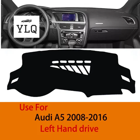 아우디 A5 2008 2009 2010 2011 2012 2013 2014-2016 좌핸들용 폴리에스터 자동차 대시보드 커버 매트, 햇빛 차단 패드, 자외선 차단 케이스 카펫