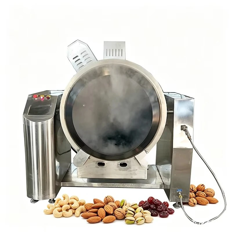 Automatic Rotary Drum CookingWok Machine Multifunctional Bakery Flour Mill Bread Crumbs Meat Floss Fried Rice Commercial Stir