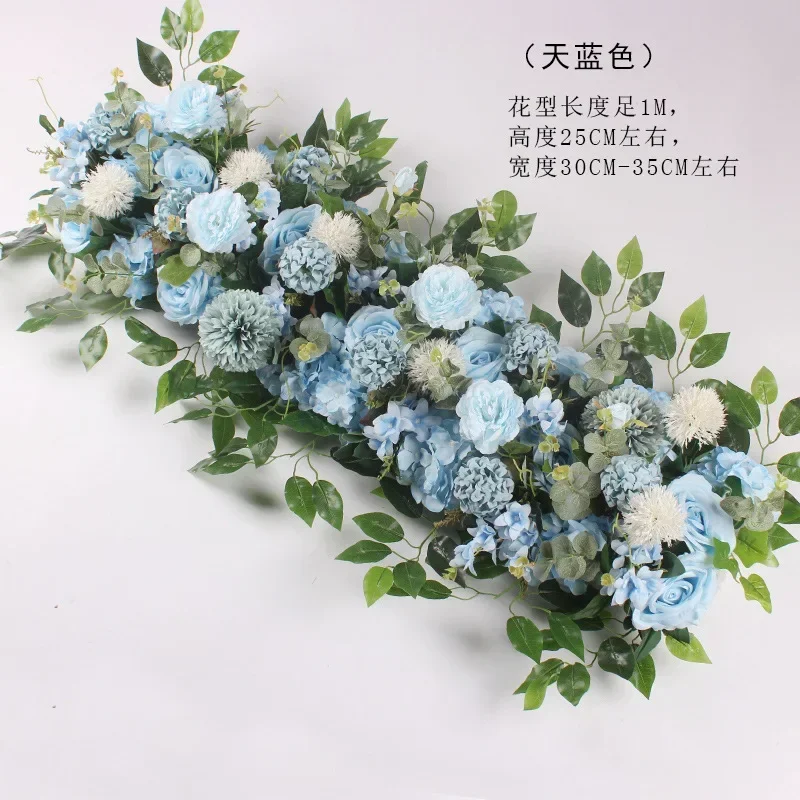 

50/100CM DIY Wedding Flower Wall Arrangement Supplies Silk Peonies Rose Artificial Floral Row Decor Marriage Iron Arch Backdrop