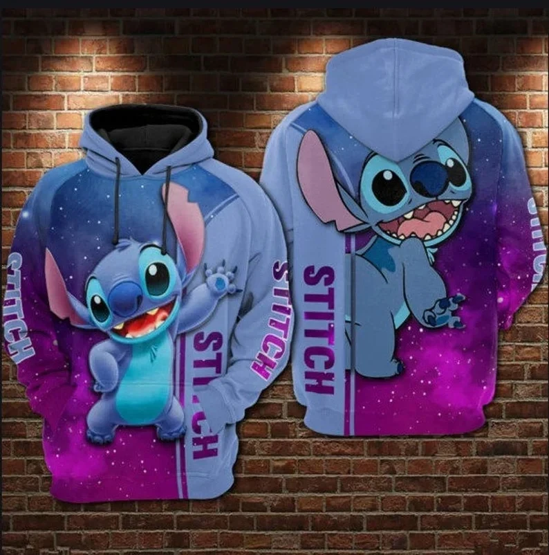 Disney 3D Stitch Gedrukt Heren Hoodie Sweatshirt Mode Herfst Buitensporten Basketbal Heren Sweatshirt Met Lange Mouwen