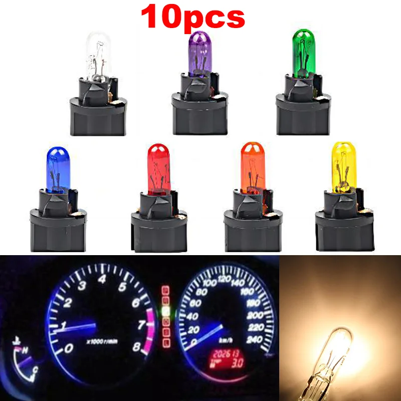 

10Pcs T5 Car Dashboard Brake Light Bulbs Superior Quality Instrument Indicator Lamp Cars Styling Auto Decoration Accessories