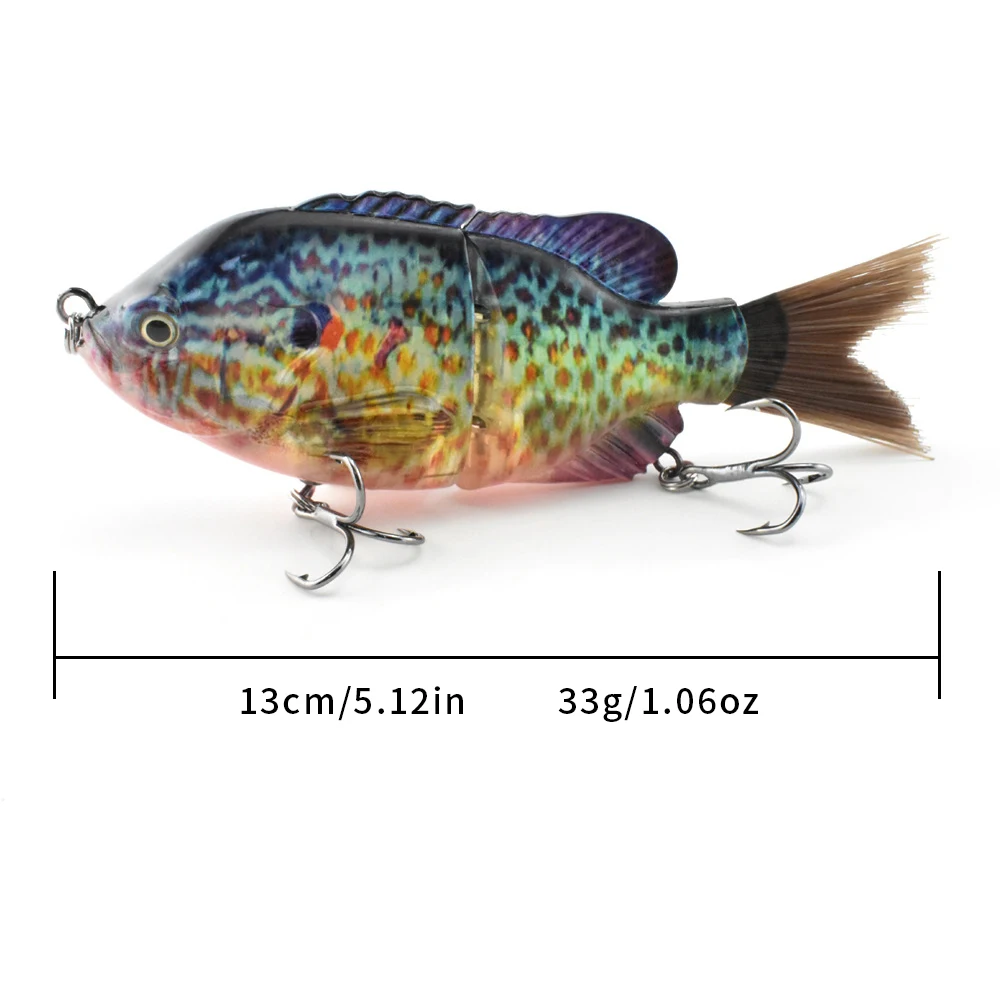 13 cm/33 g Bionischer Zweiteiliger Kunststoffköder mit Haariger Schwanzspitze für Meeresfischen, Süßwasserköder, Mehrteiliger Realistischer Vollschwimmender Schichtfischköder – Detail 2
