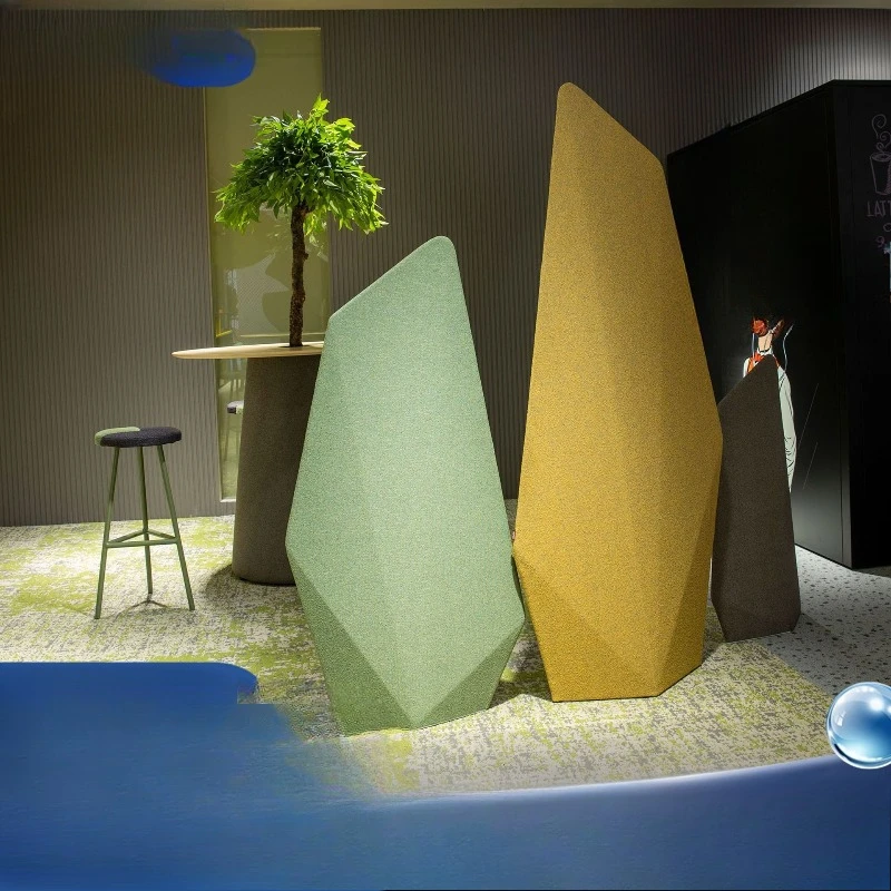 Light luxury mobile screen, decorative aisle fabric wool partition