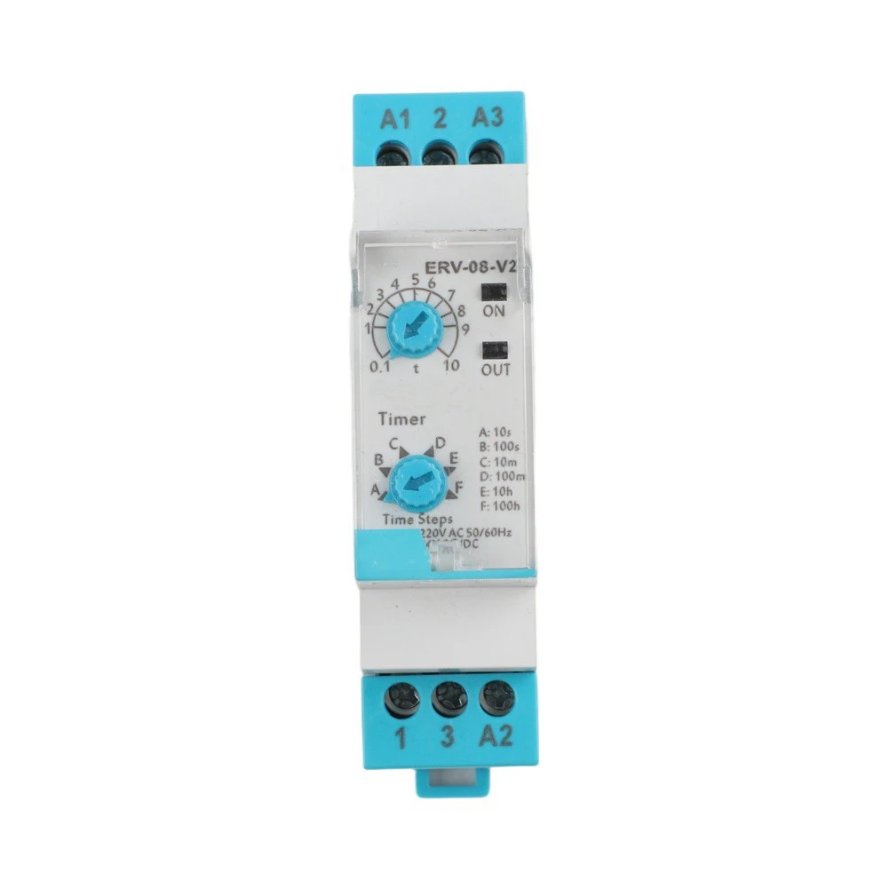 White Electronic Time Delay Relay Power On Delay Function 1NO Plus 1NC Contact 5A Rated Current For Precise Timing Tasks