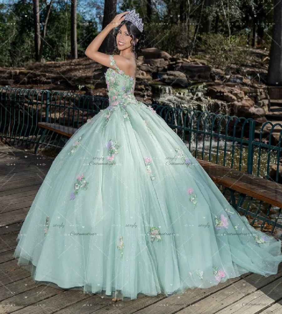 Hortelle fée robes De 15 Quinceañera princesse fleurs colorées princesse douce 16 robe d'anniversaire élégante Charro robes De bal