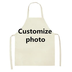 Customized Photo Aprons Kitchen Apron for Woman Waist Baking Bib Kitchen Cooking Pinafore Cleaning Tools  tablier enfant