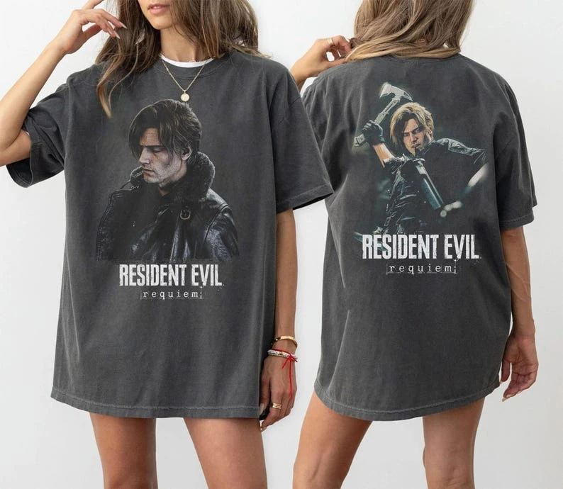 Resident Evil Requiem Leon S Kennedy Shirt, RE9 Game Tee  Graphic T Shirts