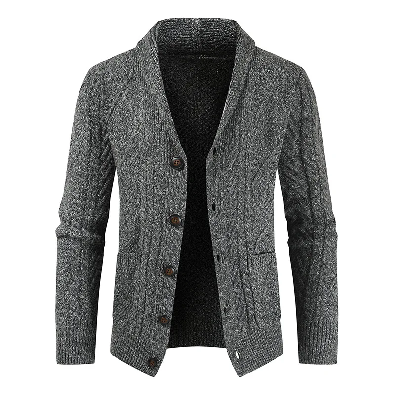 2023 Nieuwe Winter Warme Mannen Merk Casual Slim Fit Heren Truien Vest Hoorns Dikke Trui Mode Knoop Top Jas