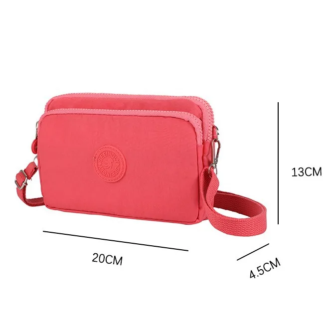 Women small mobile phone bag lady waterproof nylon crossbody shoulder bag wholesale