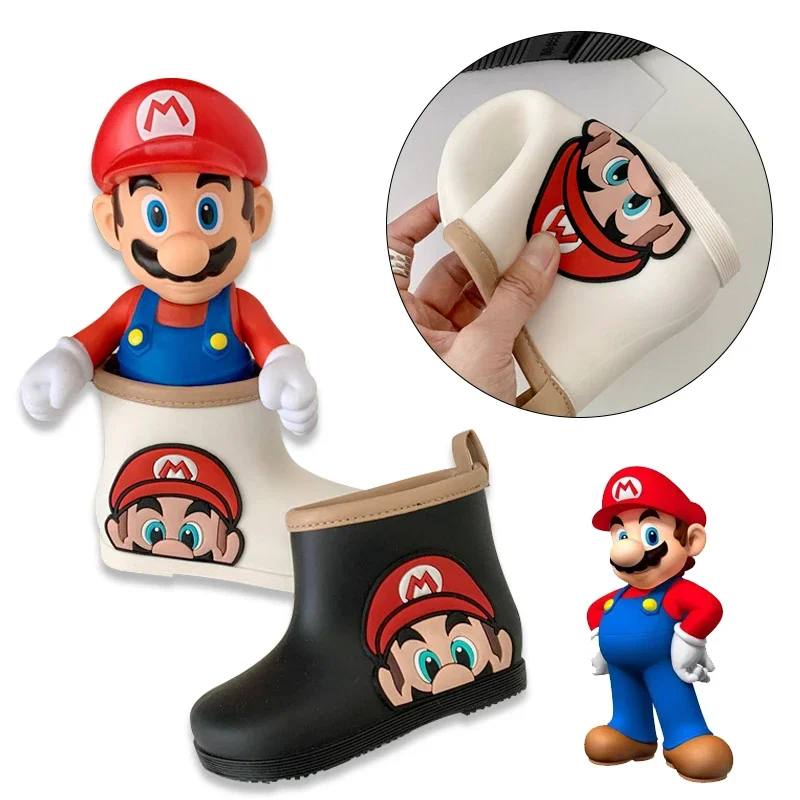 

Super Mario Cartoon Child Boy Rain Shoes Girls Boys Kid Ankle Rain Boots Waterproof Water Shoes Non-slip Toddler Rubber Shoes
