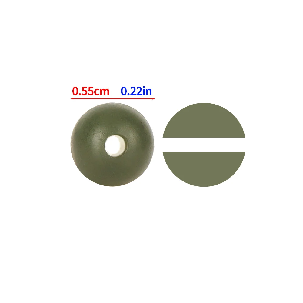 Hirisi AG136 20Pcs 5.5mm Rubber Shock Beads Soft Anti Tangle Rig Beads Line Protection Carp Fishing Terminal Tackle Accessories