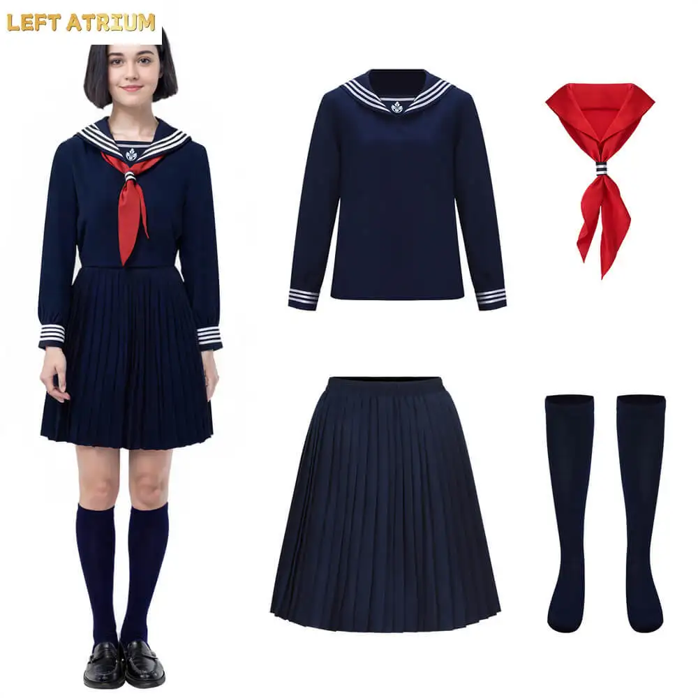 

Anime Hinako Shimizu Cosplay Costume Silent Women's School Uniform Hill Hallowen Party RolePlay Tops Skirt Tie Socks Takerlama