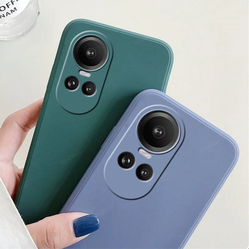 For Reno 10 Case For OPPO Reno 10 Pro 5G Capas Liquid Silicone Bumper Shockproof TPU Soft Cover OPPO Reno10 Reno 10 Pro Fundas