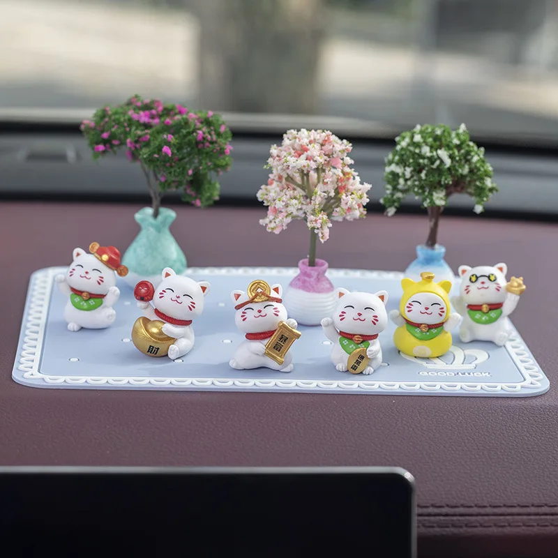 New Car Mini Tree Decorations Center Console Car Mounted Green Plant Accessories Simulated Flower Decoration Cute Gift For Girls