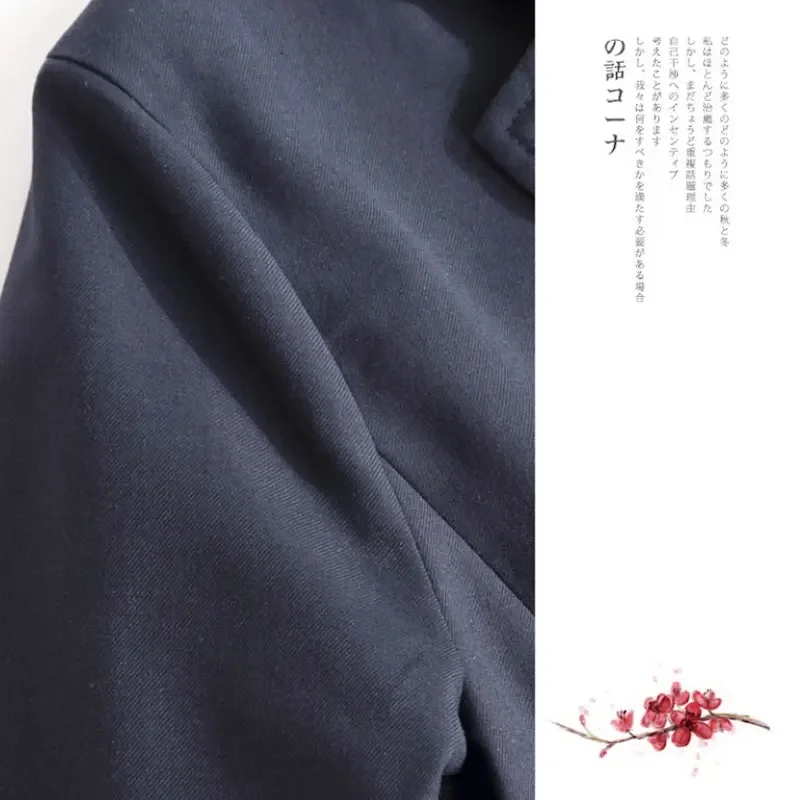 ชุดนักเรียนเกาหลีปี 2025 เสื้อเบลเซอร์สีน้ำเงินกรมท่า ชุดนักเรียนมัธยมญี่ปุ่น เสื้อโค้ท ชุดนักเรียนหญิง เสื้อแจ็คเก็ตนักเรียน ไซฟุกุ