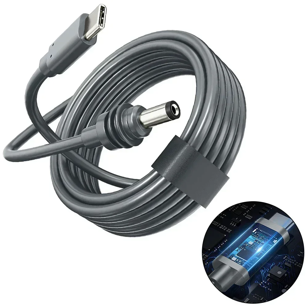 

2M Cable For Starlink Mini Waterproof DC Male To Type-C Male Waterproof Charging Cord Cable Extension Web Replacement Plug