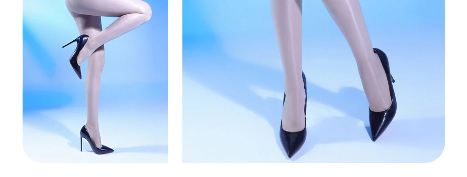 Damen Sexy Glänzende Transparente Strumpfhose mit Hoher Taille, Elastische Ölglanz-Strumpfhose, Ultradünner Durchsichtiger Strumpf – Detail 10