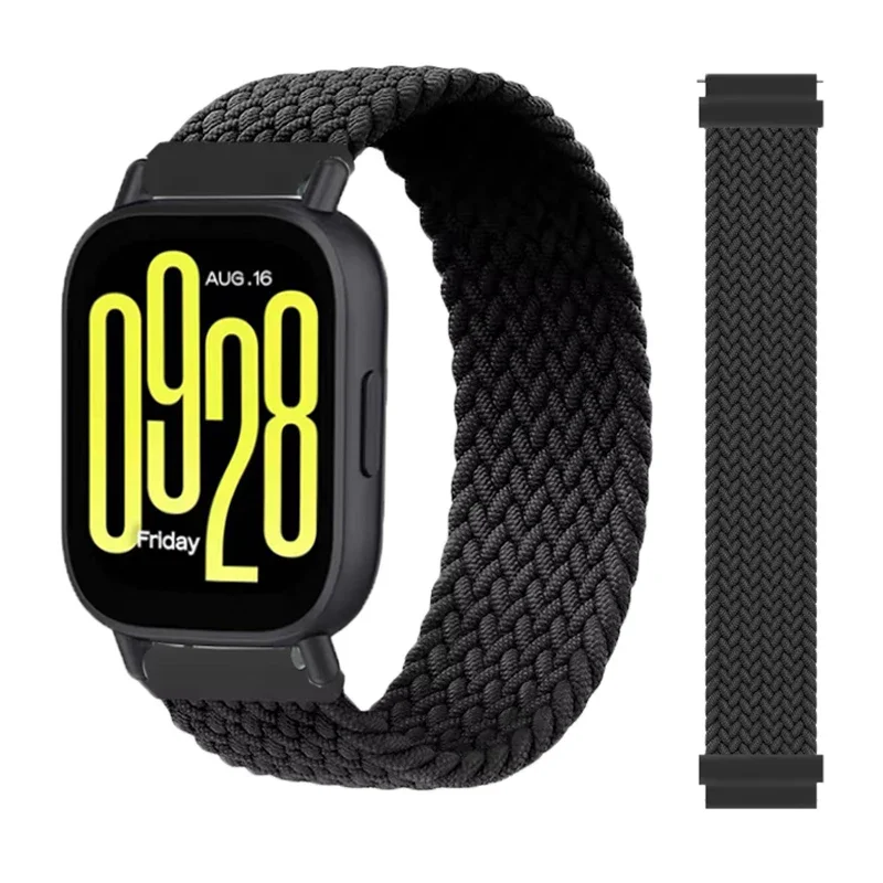 Braided Solo Loop Strap For Redmi Watch 5 lite Elastic Nylon Band For Xiaomi Redmi Watch 5 Active Weave Bracelet 22mm Wristband