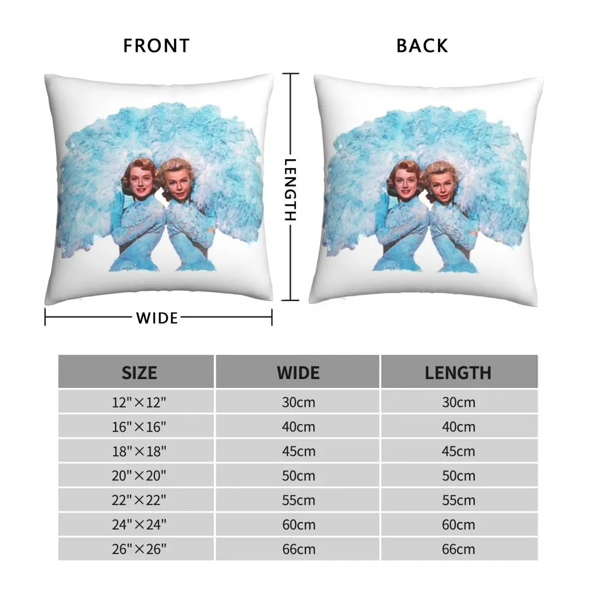 Rosemary Clooney Sisters Watercolor Pillowcase Polyester Linen Velvet Pattern Zip Decorative Pillow Case Car Cushion Case 45x45