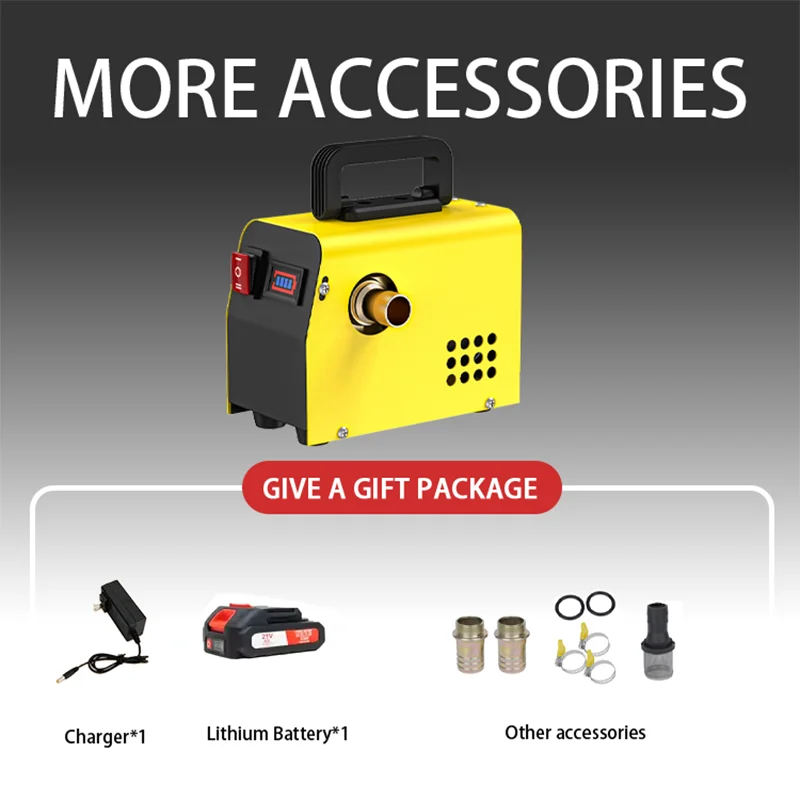 مضخة نقل ديزل كهربائية محمولة تعمل ببطارية ليثيوم، مضخة استخلاص الزيت عالية التدفق