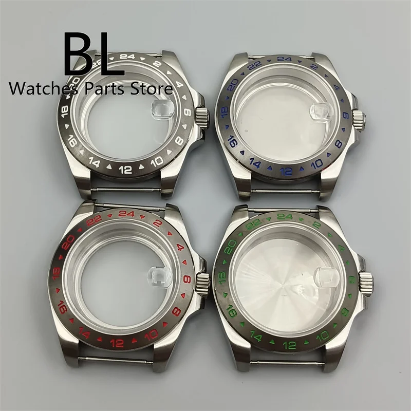 BLIGER 39mm Silver Watch Case Steel Strap Fit NH34 NH35 ETA Miyota 9015 PT5000 Seagull ST2130 Movement Sapphire Crystal