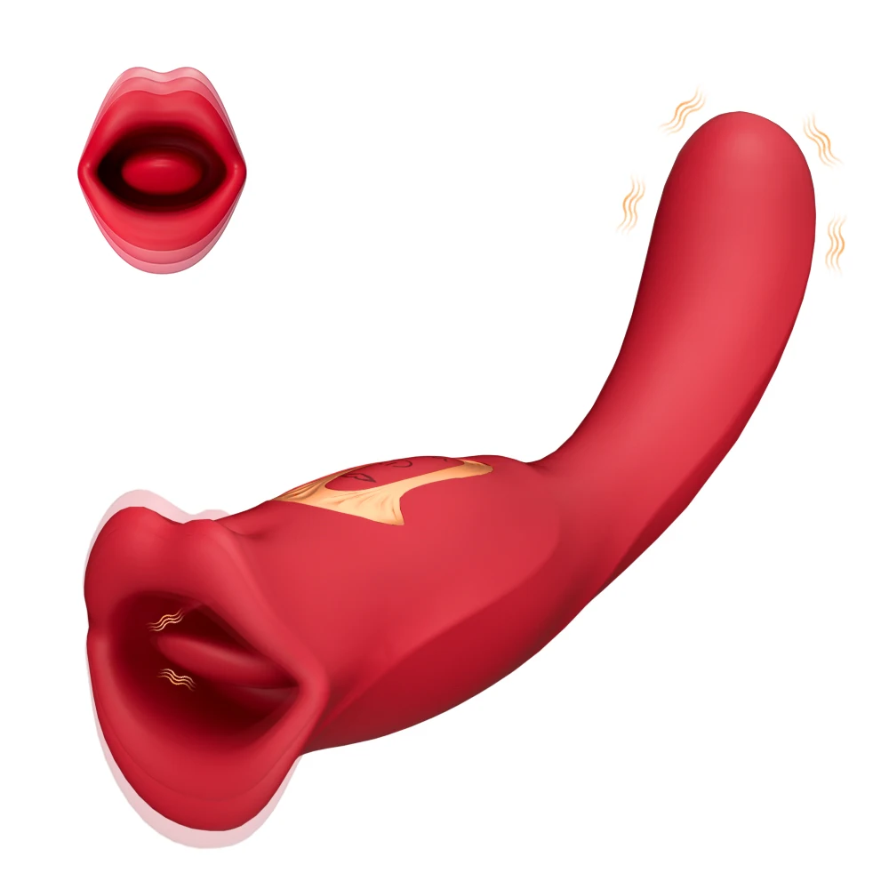 Tongue Licking Biting Vibrator for Women Oral Clitoris Nipple Anal Stimulator Vagina Vibrators Female Masturbation Adult Sex Toy