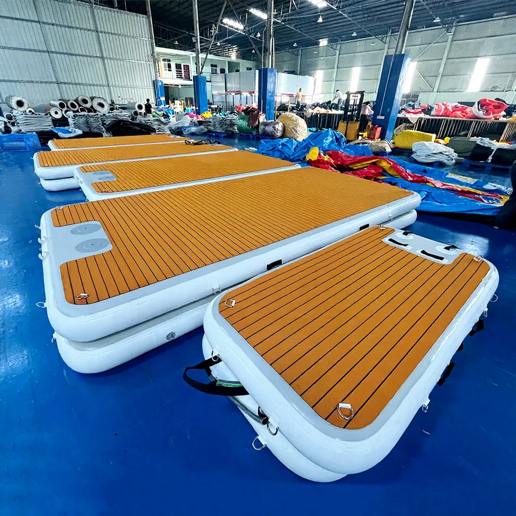Inflatable Modular Floating Docks Water Jump Inflatable Platform Dock Raft Island for Pontoon Boat Jet Ski