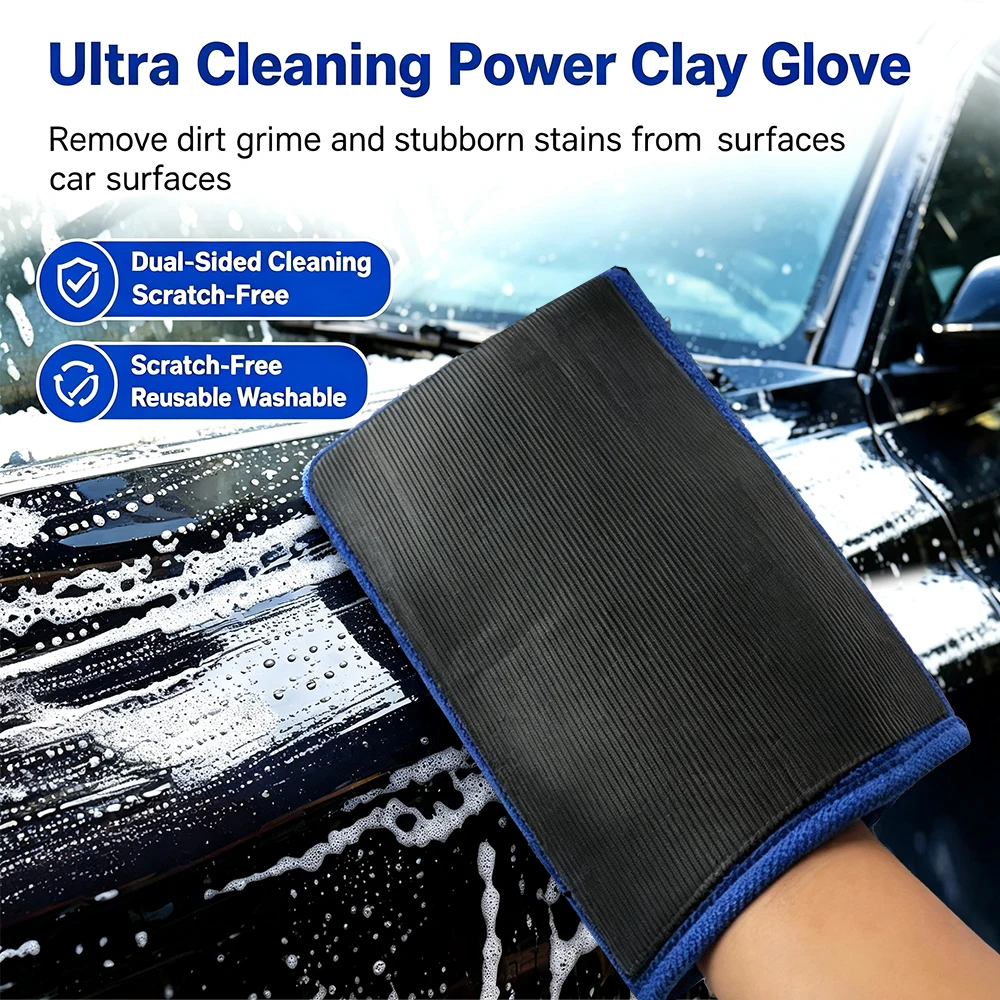 AUTOBRIGHT Marflo Magic Clay Bar Mitt Car Detailing Polish Auto Care Towel Deep Cleaning Washing Gloves for Car Cleaning Tools