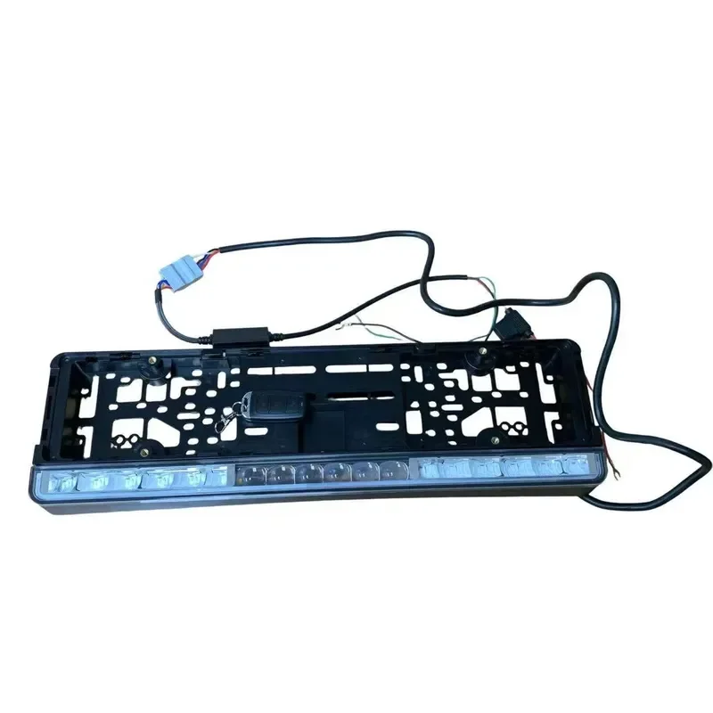 2025 New European Standard License Plate Frame LED Spotlight Full Set with Remote Control & Wiring Harness