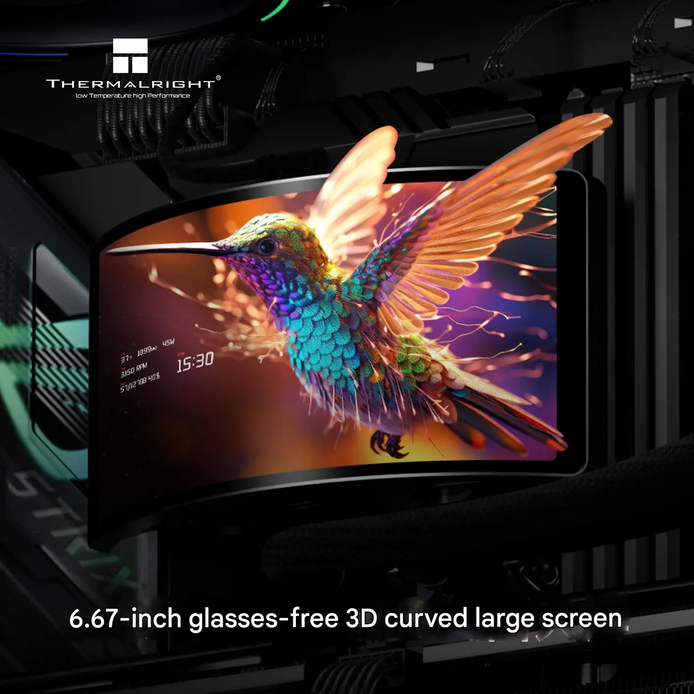 Thermalright Rainbow Vision 360 Turbo ARGB Refroidisseur à eau tout-en-un 360 mm, CPU à refroidissement par eau, installation DIY, écran incurvé 2K de 6,67 pouces, LGA 1851/1700/AM5