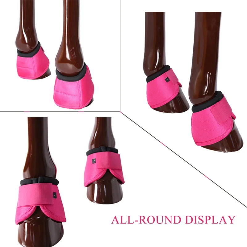 Hot Sell Horse Riding Products Super Strong Equestrian Boots Brown Hoof Protector Equine Bell Boots Premium Horse Care Equip