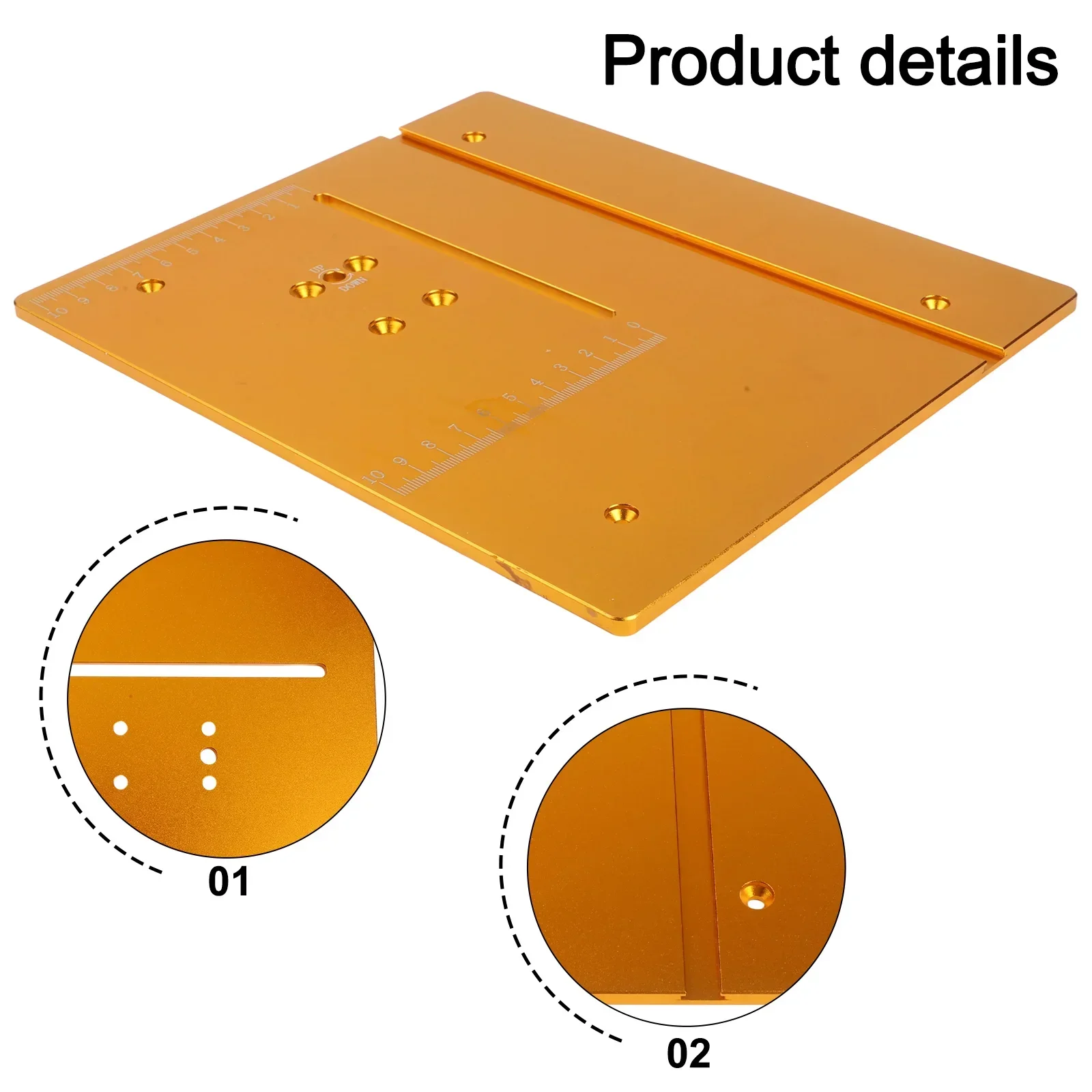 CNC Engraving Plate Aluminum Insert Plate Clear Measurement Scale Clear Scale Markings DIY Woodworking Accessory