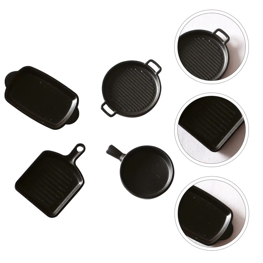 

4Pcs Mini Baking Tray Prop Small Scale Kitchenware Miniature for Dollhouse Accessories Mini House Supplies Baking Tray Decor