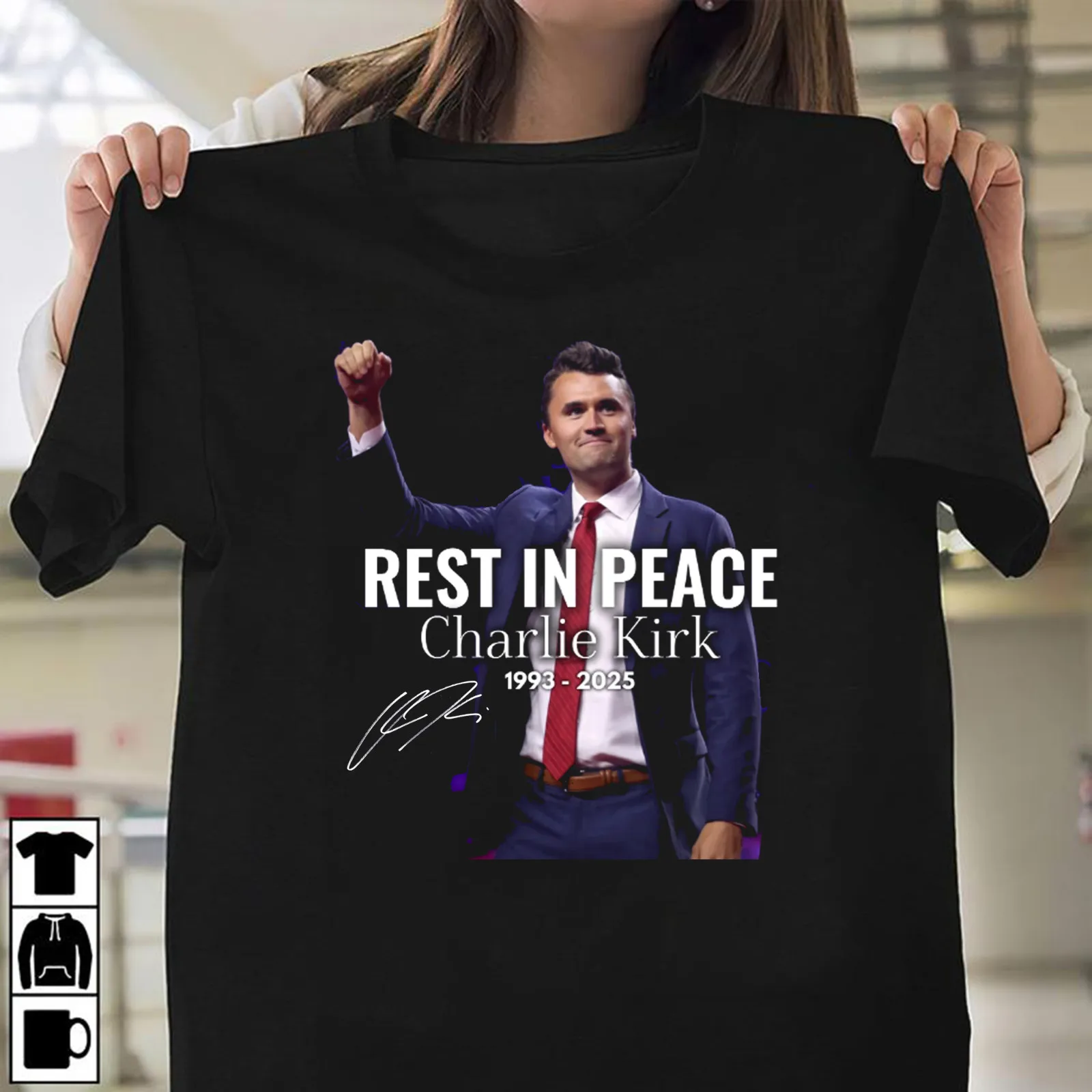 Rest in Peace Charlie Kirk 1993-2025 Tshirt A True Patriot Charlie Kirk Thank You for Your Memories Printed T-shirt Unisex Tops