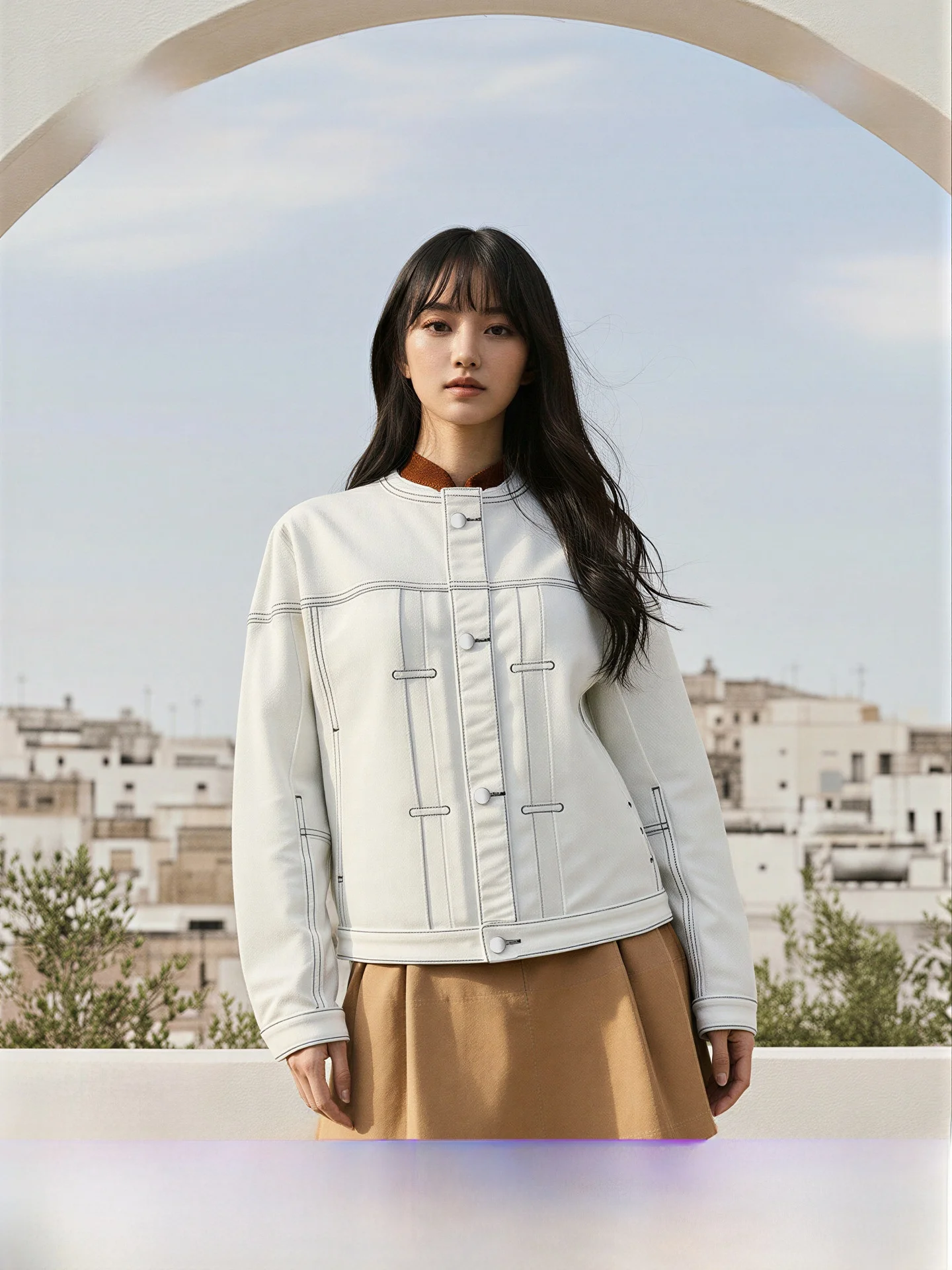 

Женская джинсовая куртка H&M свободного кроя с воротником-бомбер, на одной пуговице, в американском стиле, летняя новинка, короткая верхняя одежда, 100% хлопок