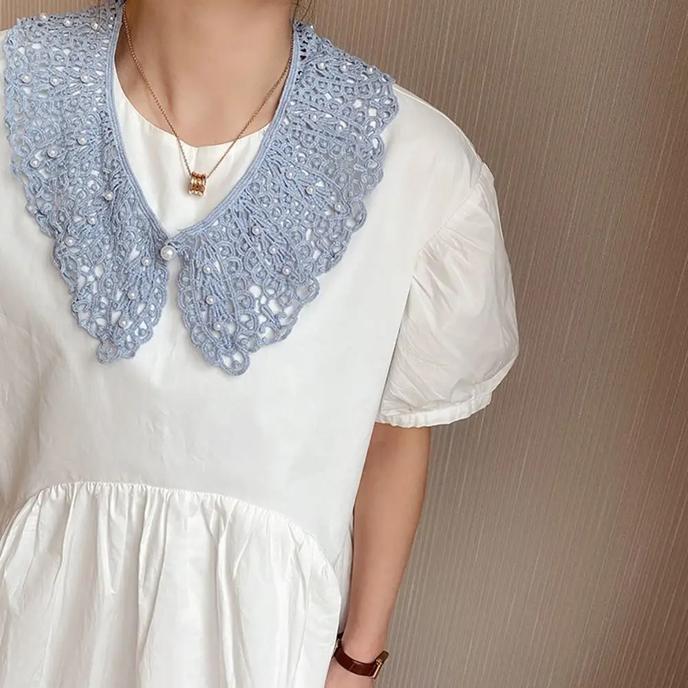 Blouse Neck Ruff Mini Cape Adjust Clothes Lapel Half Shirt Detachable Fake Collar Lace Fabric Neckline