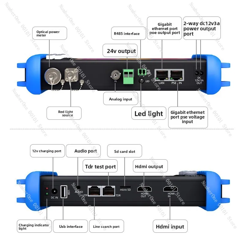 IPC-X All-in-One CCTV Tester Network Analog Coaxial Camera POE 8K H.265 Installation Repair Tool