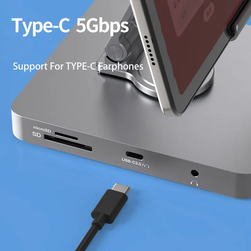 11 in 1 Usb C Hub Type c Docking Station USB C To HDMI 4K 60H PD 100W Audio RJ45 1000M/S For Mobile Phones Tablets Laptop Stand