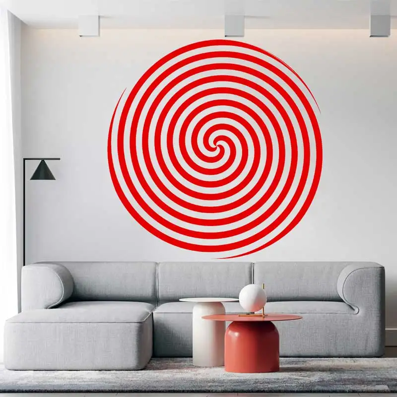 Circle Design Spiral Vision Wall Sticker Hypnotic Effect Modern Stylish Office Home Art Decor Dress Up Vinyl Wallpaper Decal H3