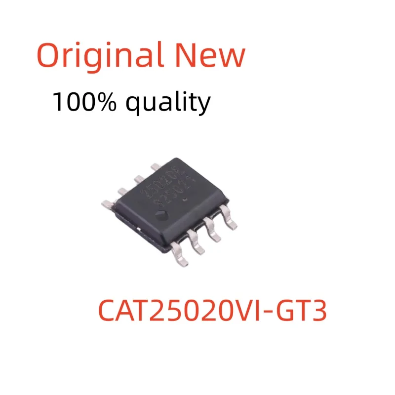 100% New CAT25020VI-GT3 SOIC-8 2Kbit SPI Serial EEPROM 10MHz 100 Years Data Retention Memory Chip