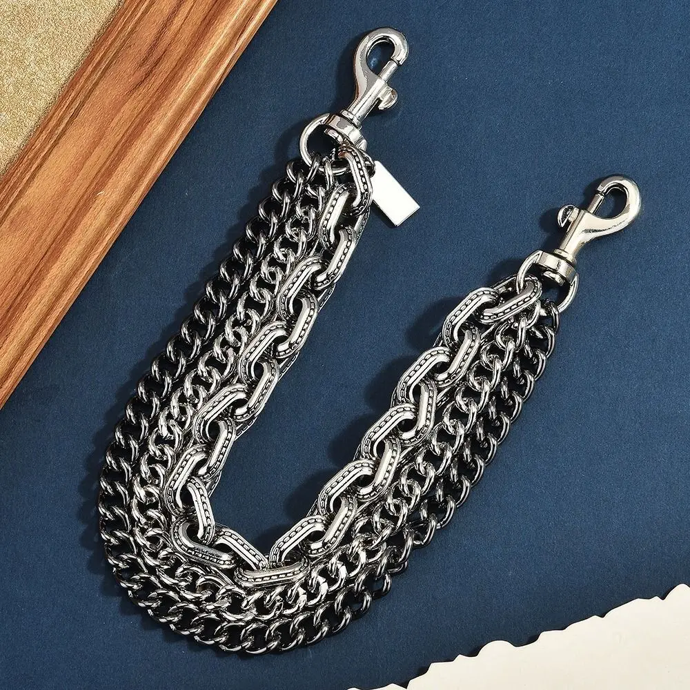 Detachable Clasps Metal Bag Chain Strap Metal Hip Hop Style Purse Replacement Chain Vintage Bag Decor Accessory