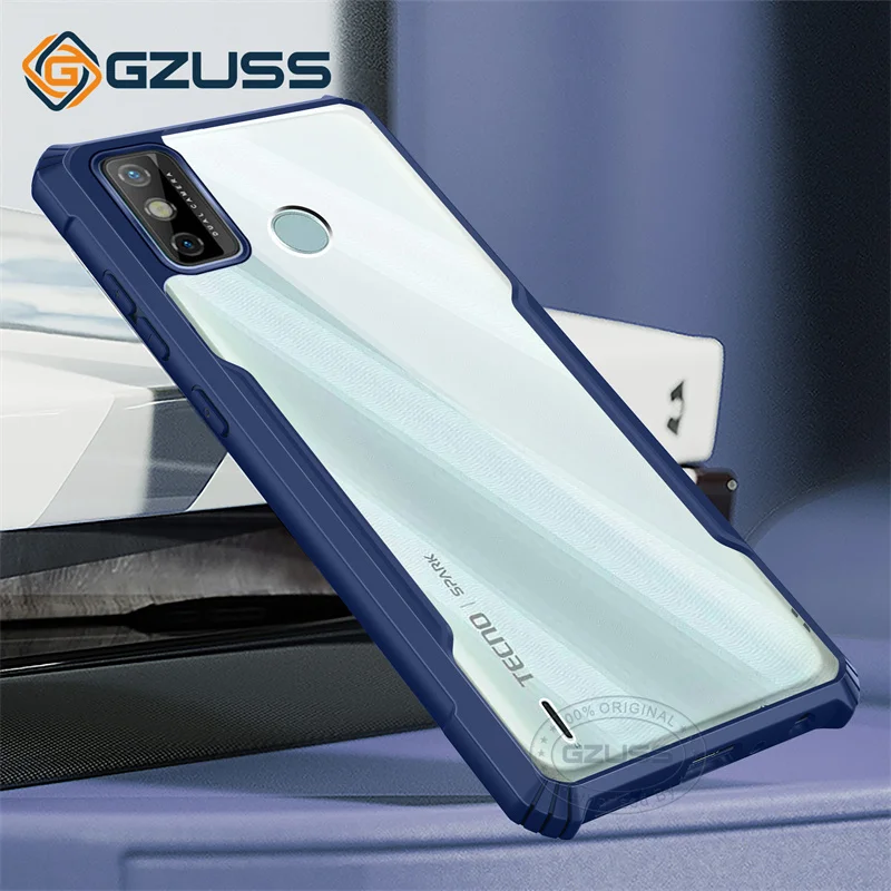 GZUSS for Spark 7 Case Hard Hybrid Slim Clear Crystal Cover Thin Shockproof Fitted Trasparent