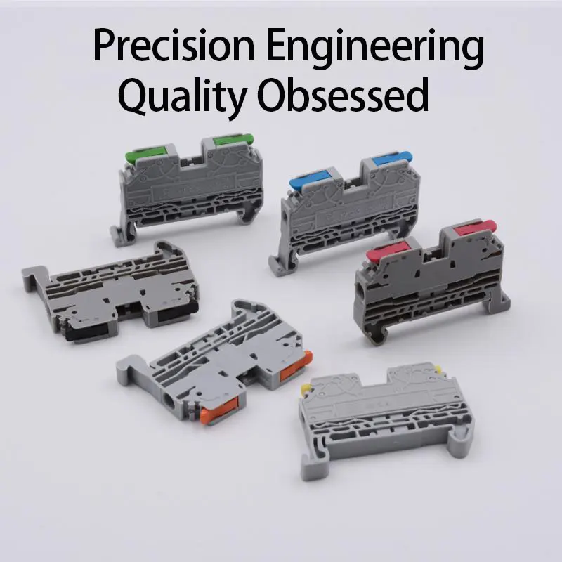 Bloco Terminal KV2.5 com Trilho de Cobre Reforçado - Sem Parafuso/Pressão Necessária, Mola de Aço Inoxidável, Cabo 0.2-2.5mm²/Barramento de Cobre Puro