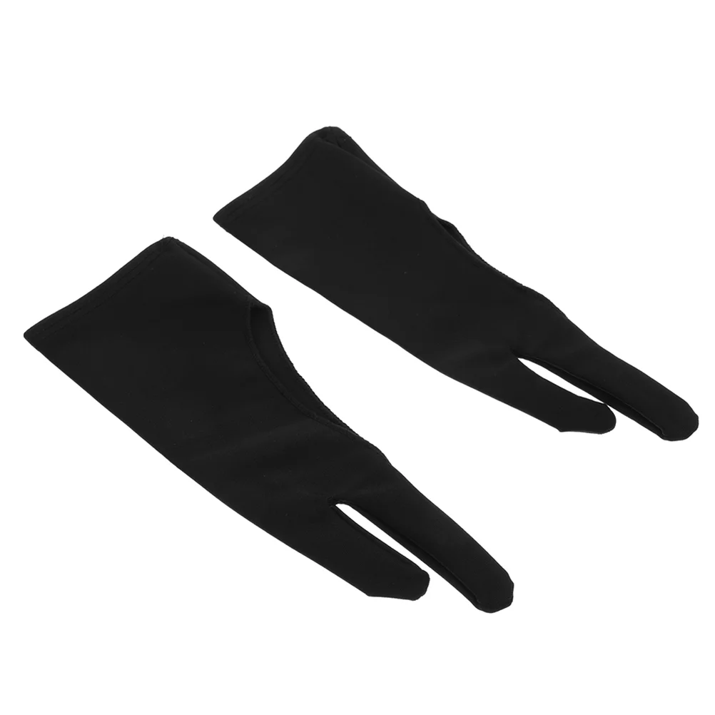 3 Pcs Tablet for Children Gloves Artist Graphics Two-Finger Painting Drawing Black Anti-Mishandling