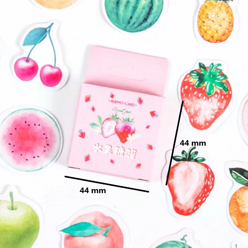 46pcs Fruit Sticker Watermelon Mango Summer Cherry Stationery Decoration Scrapbook Diary Album Planner Decoration Sticker